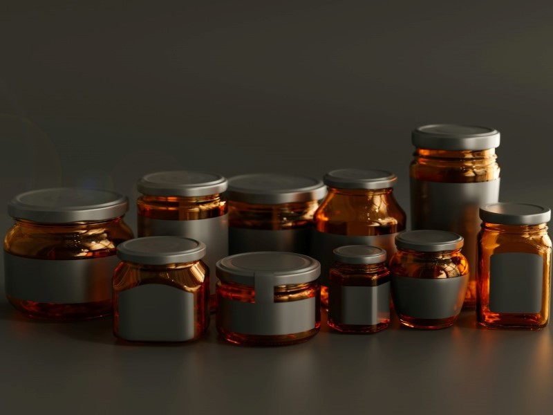 Glass jars with lids